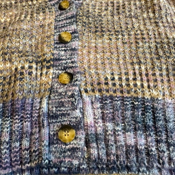 Design History Cardigan Sweater Chunky Marled V-Neck Cropped MEDIUM #M8043X NWT - Picture 5 of 12